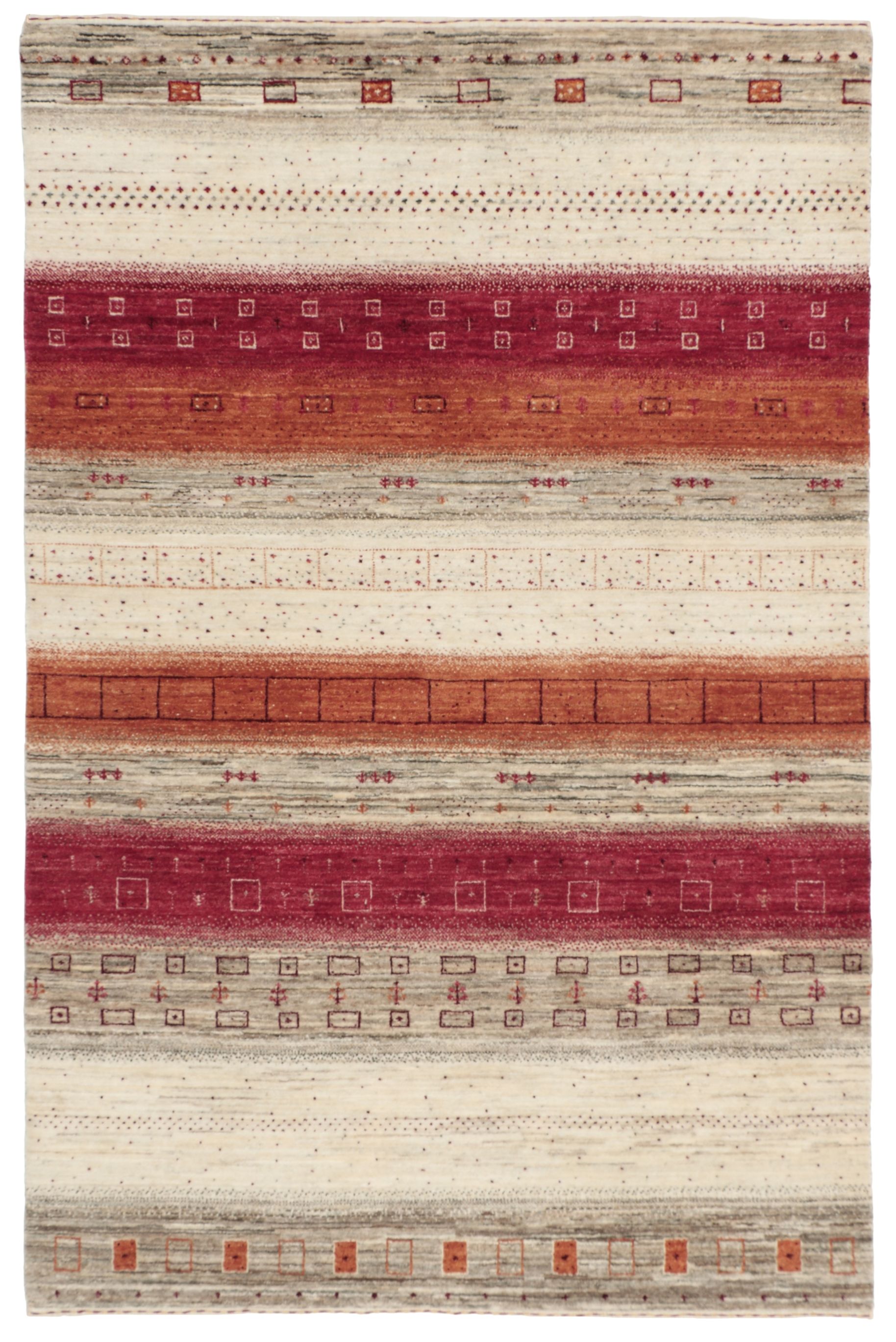 Loribaft Teppich 120 x 180 Weiss (Indien) Handgeknüpft