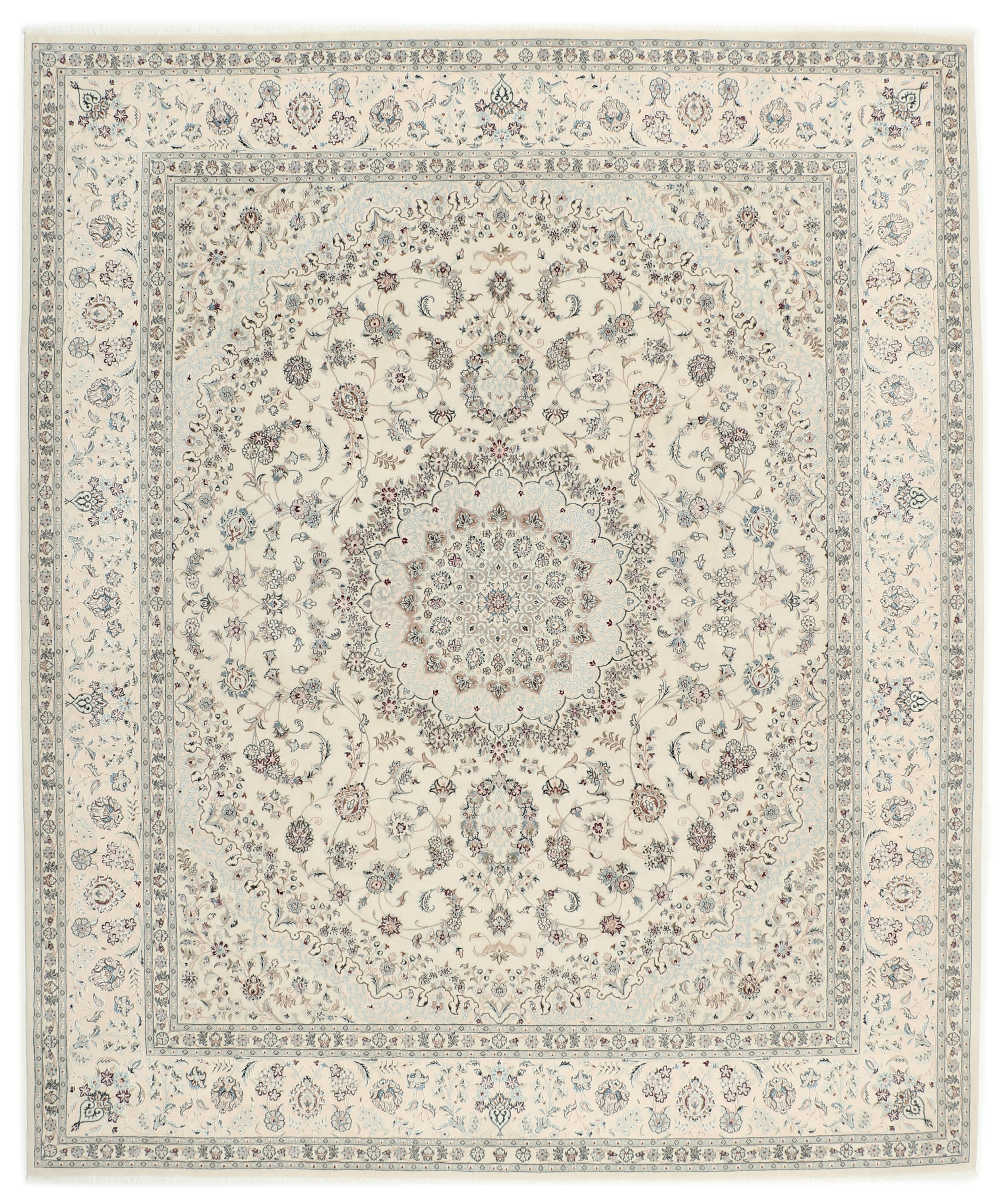 Nain Perski dywan 300 x 250 Biały (Iran) Ręcznie Tkany