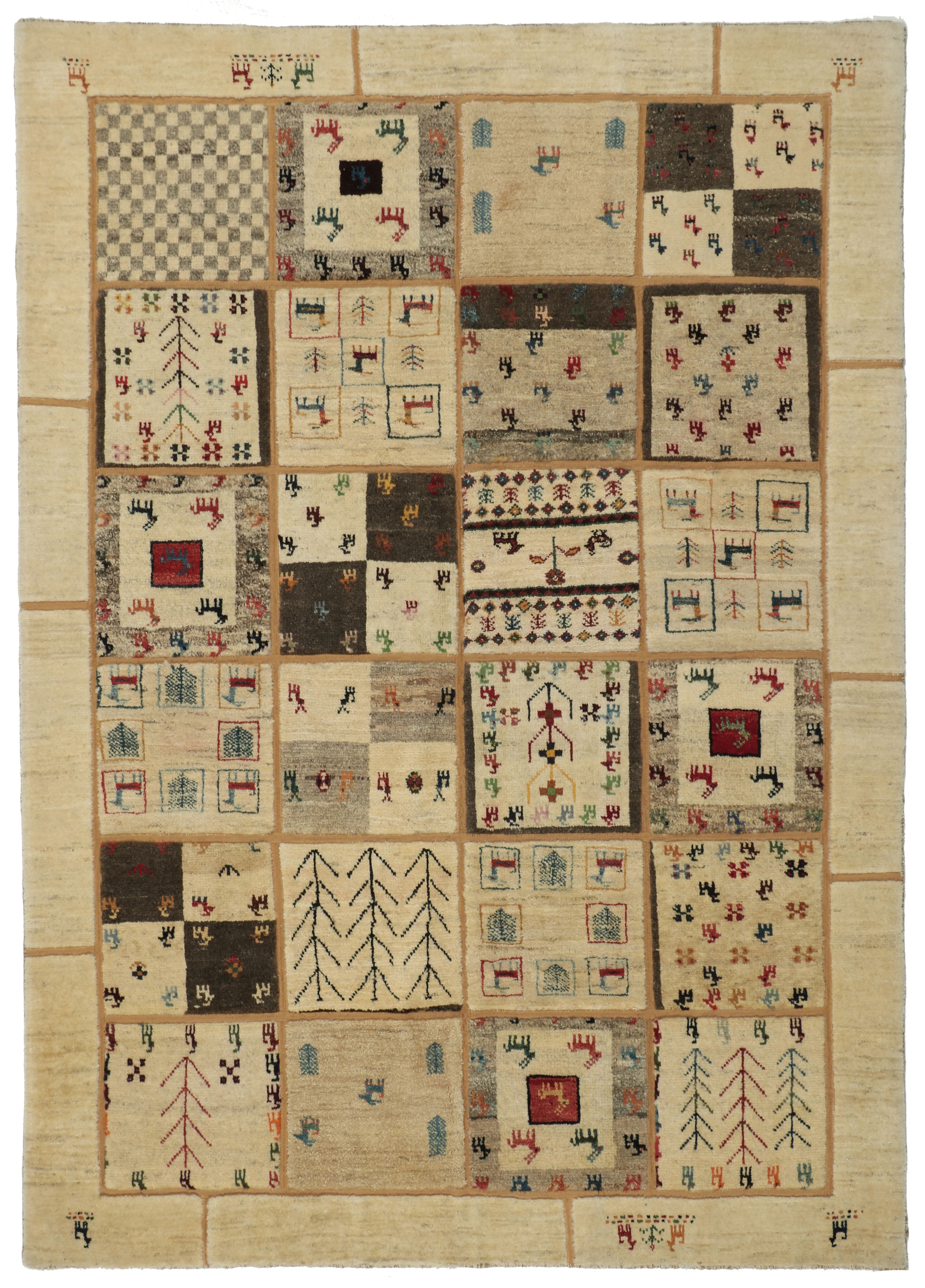 Gabbeh Alfombra 180x250 Gris (Iran) Anudado A Mano