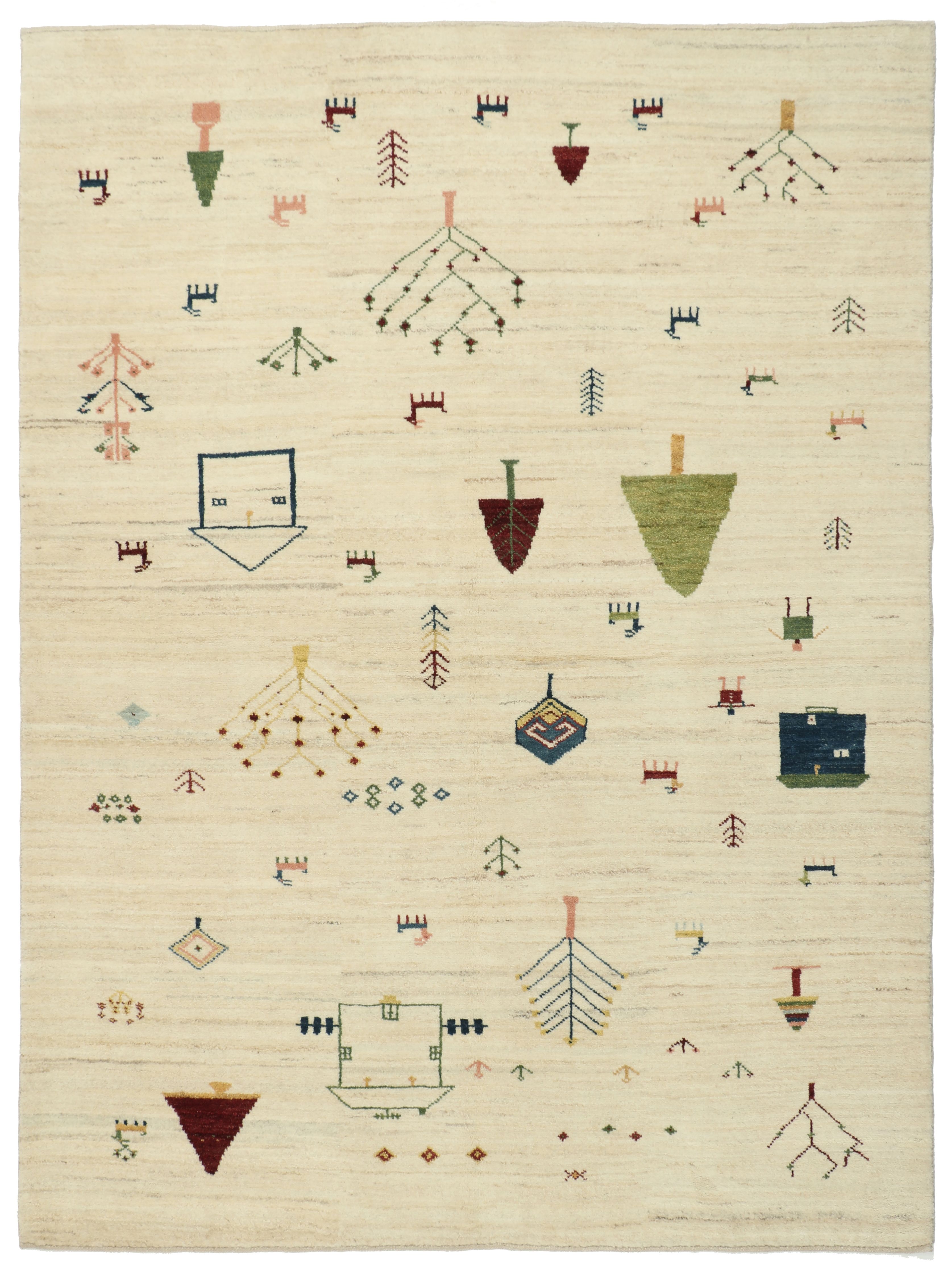 Gabbeh Perzisch tapijt 240x180 Wit (Iran) Noué À La Main