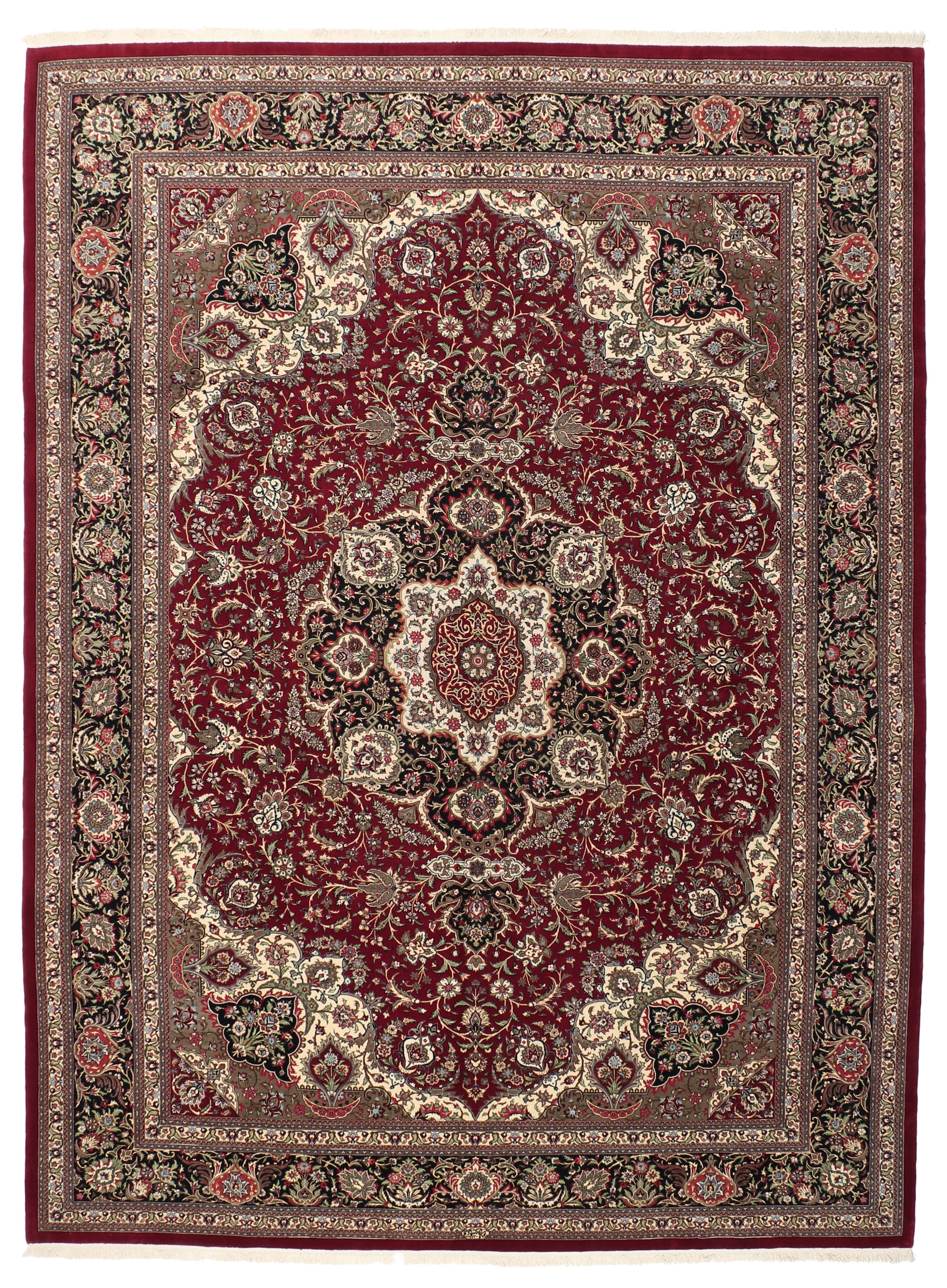 Ghom Alfombra 390 x 290 Blanco (Iran) Anudado A Mano