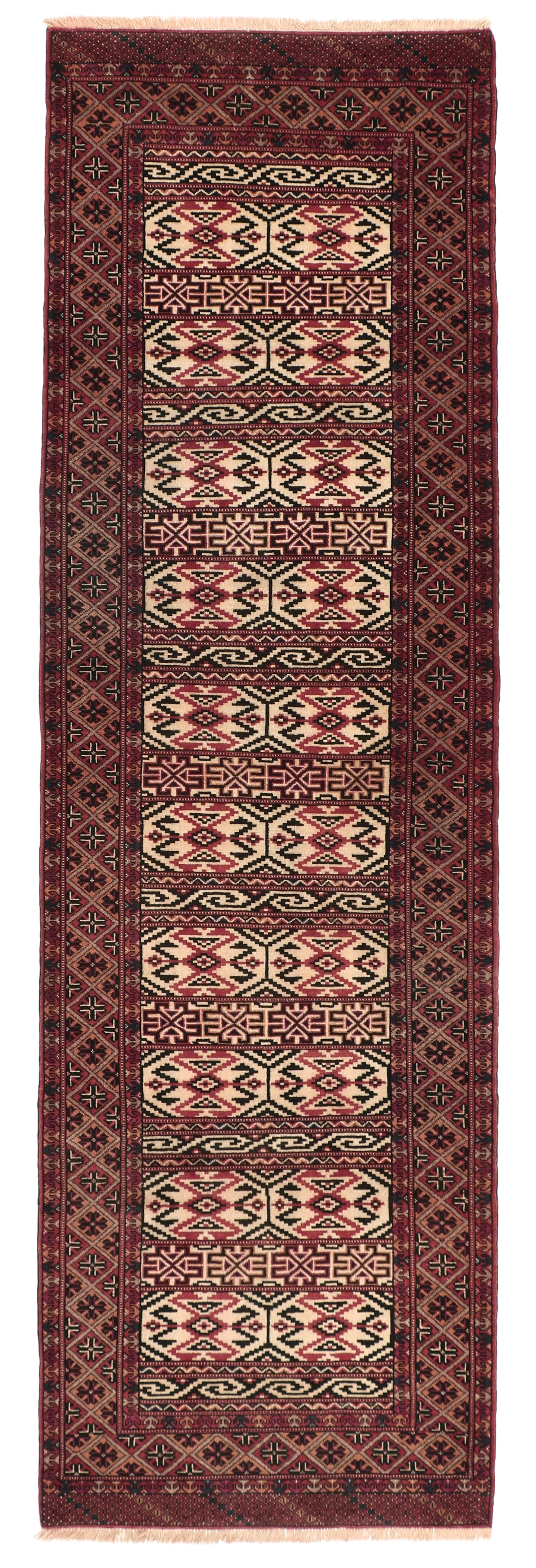 Turkmen Perski dywan 290 x 90 Brązowy (Iran) Ręcznie Tkany