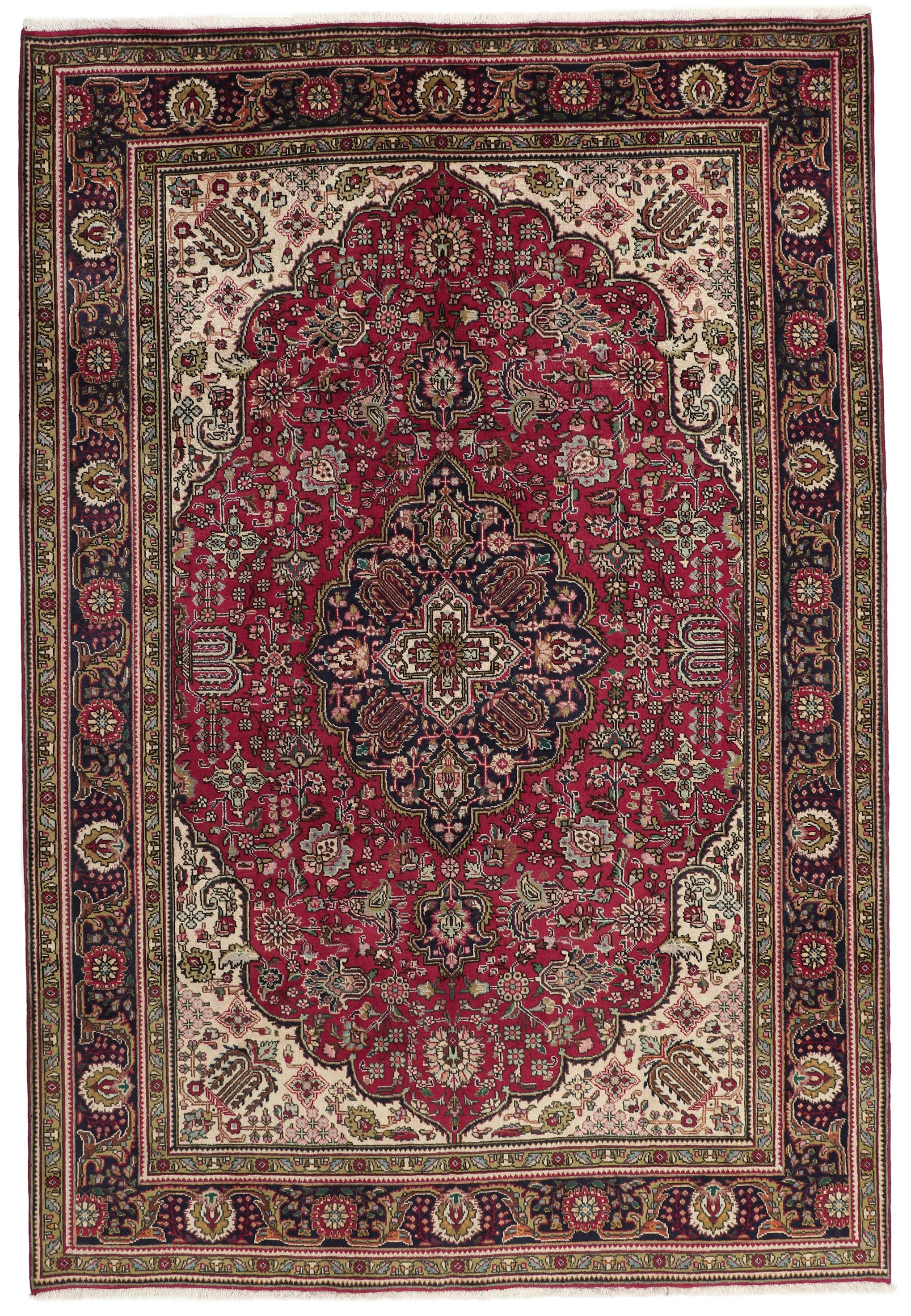 Tabriz Dywan 300x200 Biały (Iran) Ręcznie Tkany