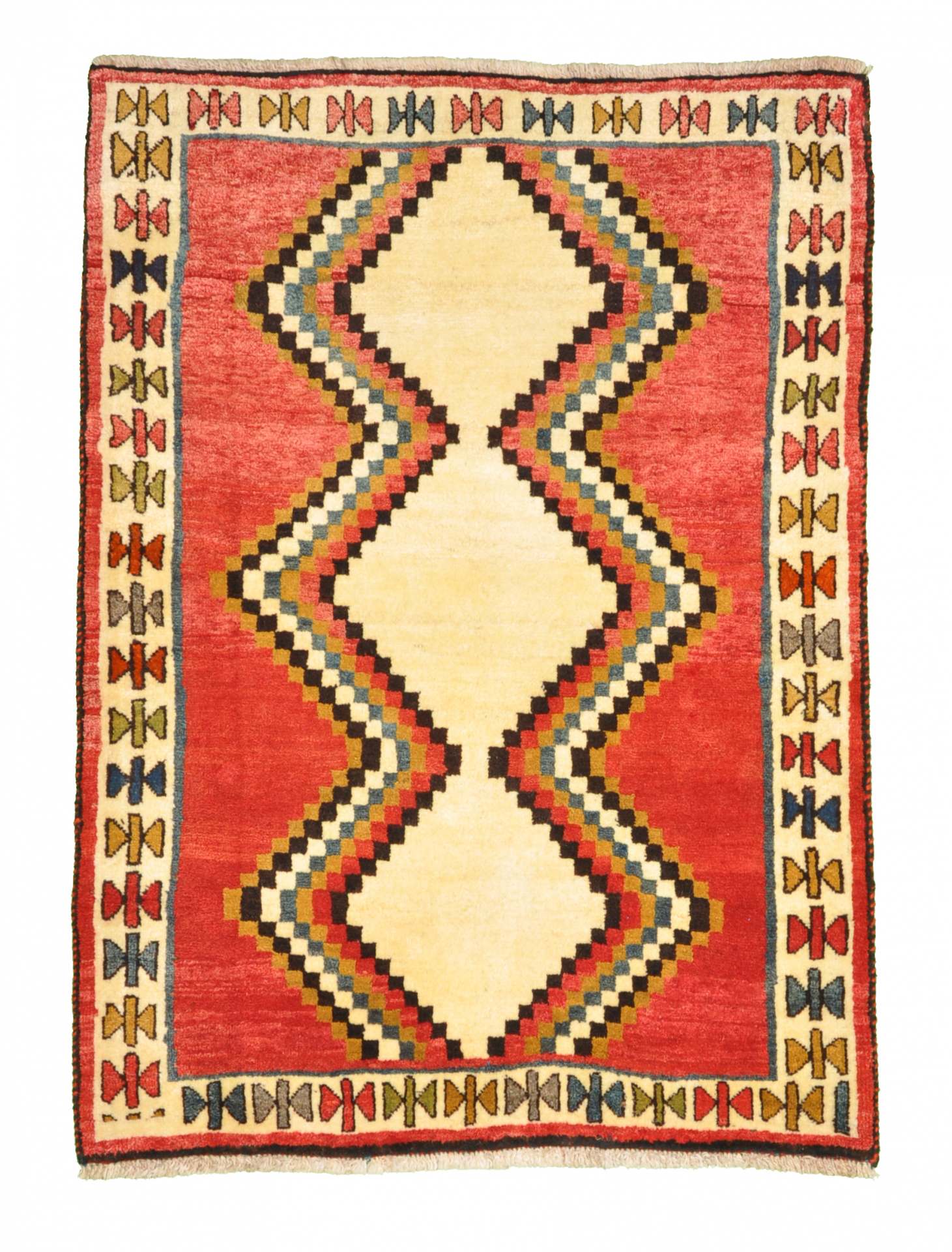 Gabbeh Rug 110x150 Green (Iran) Hand Knotted