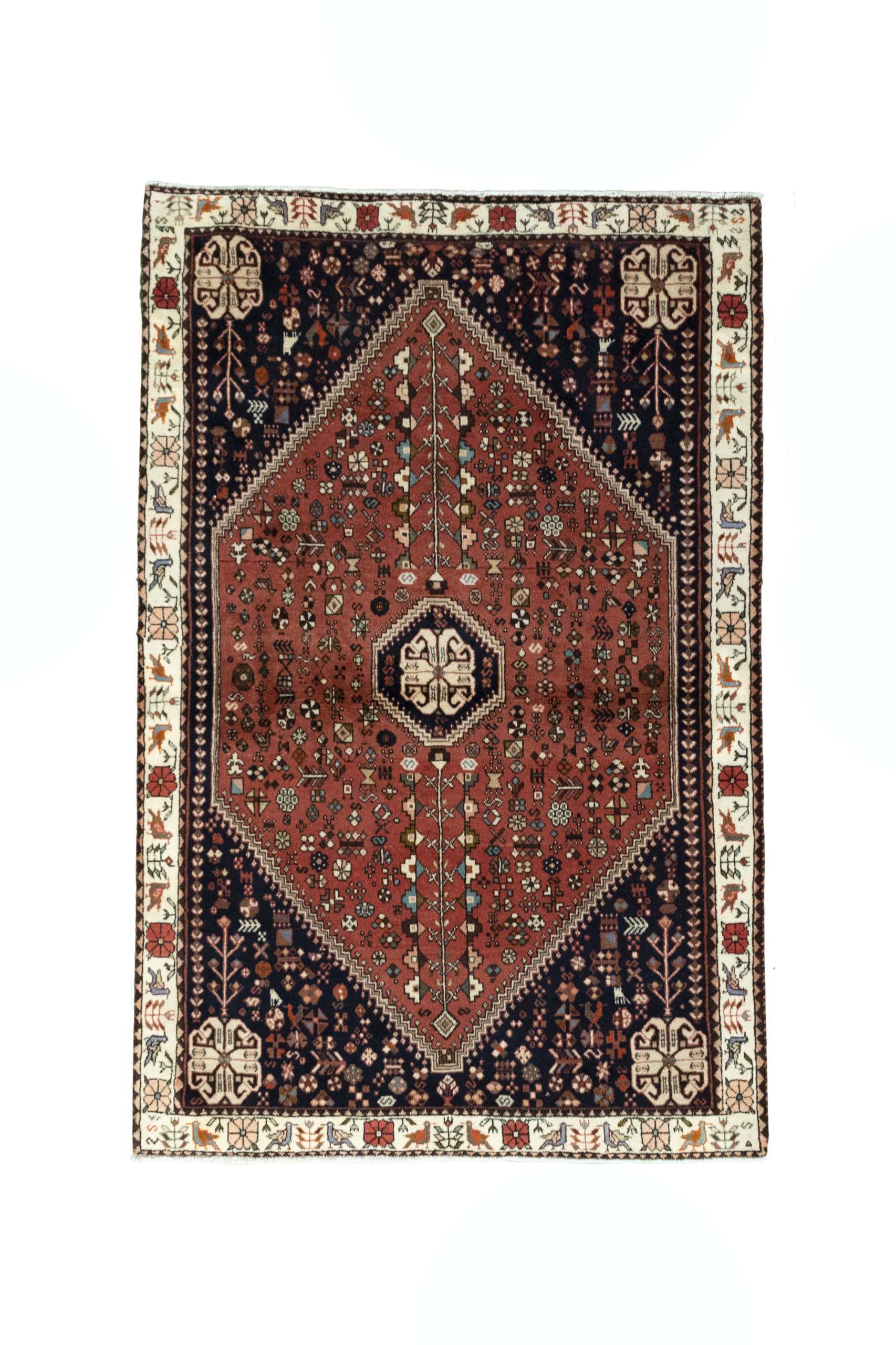 Shiraz Szőnyeg 110x170 Fehér (Irán) Kézzel Csomózott