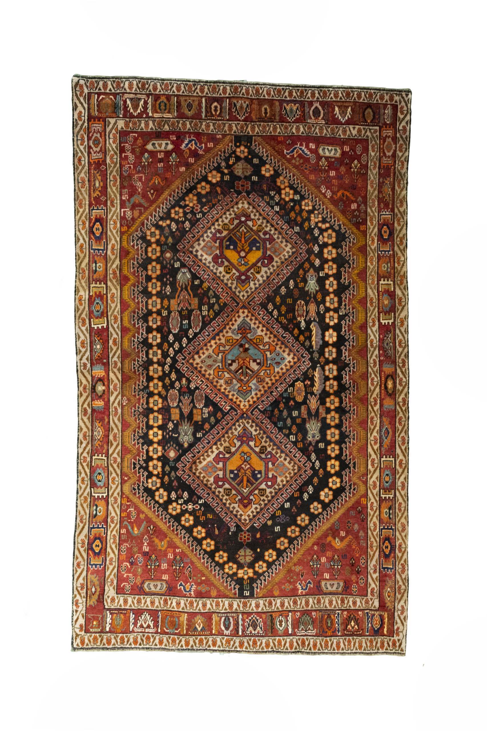 Shiraz Tæppe 250 x 150 Grå (Iran) Håndknyttet