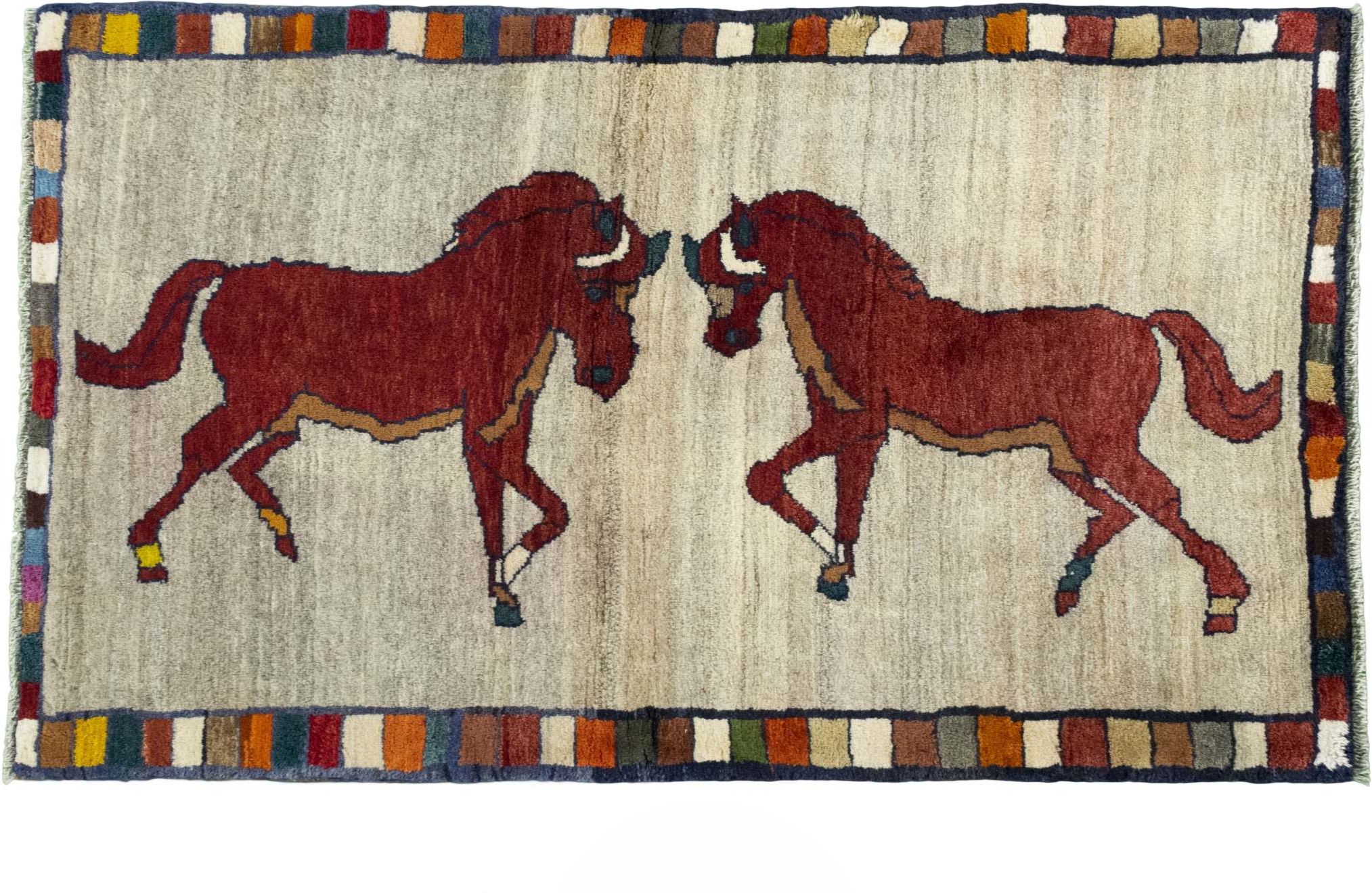 Gabbeh Matta 90 x 150 Vit (Iran) Handknuten