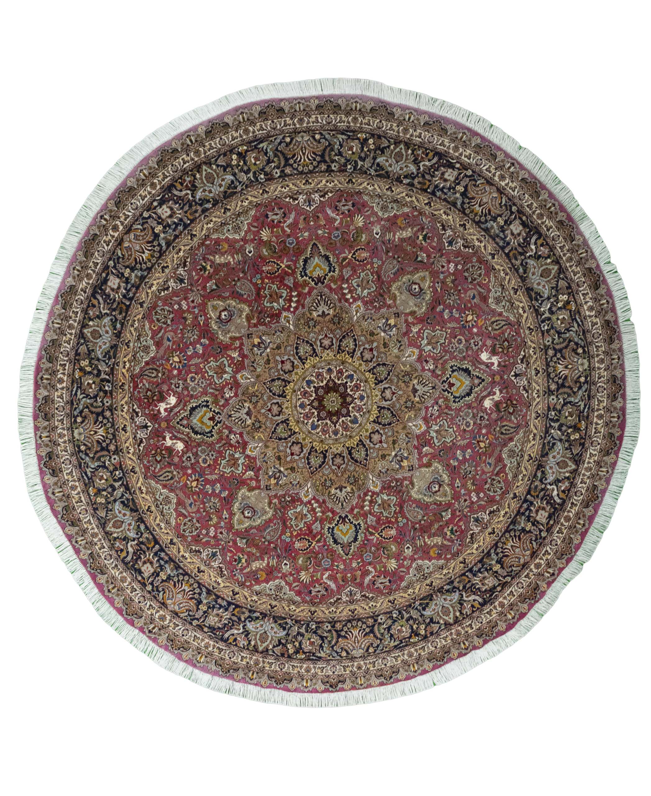 Tabriz Persisk matta 290 x 290 Vit (Iran) Handknuten