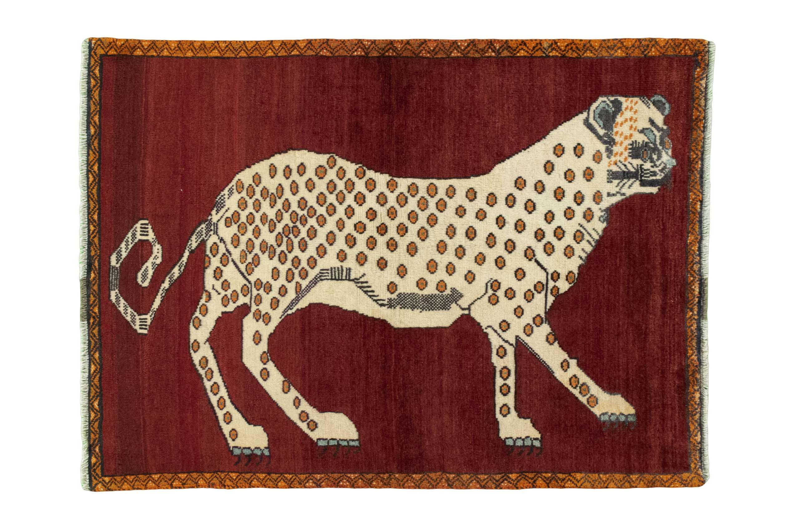 Gabbeh Alcatifa 150x110 Verde (Irã) Atado À Mão