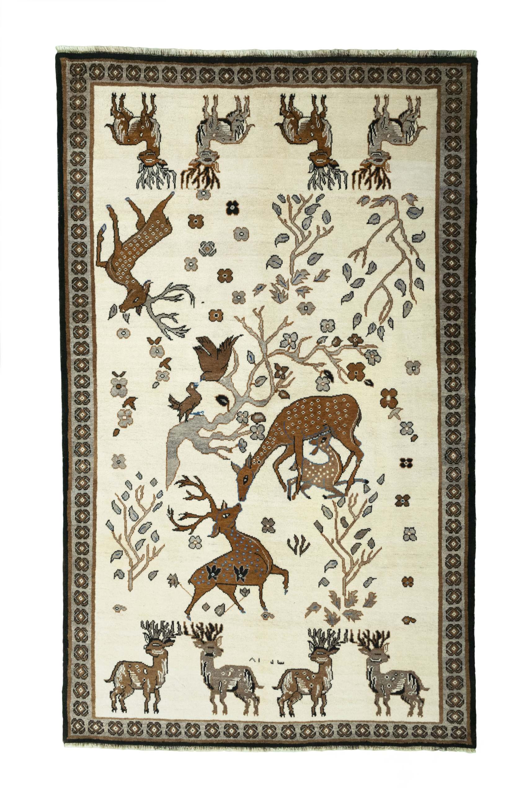 Gabbeh Dywan 150 x 250 Biały (Iran) Ręcznie Tkany