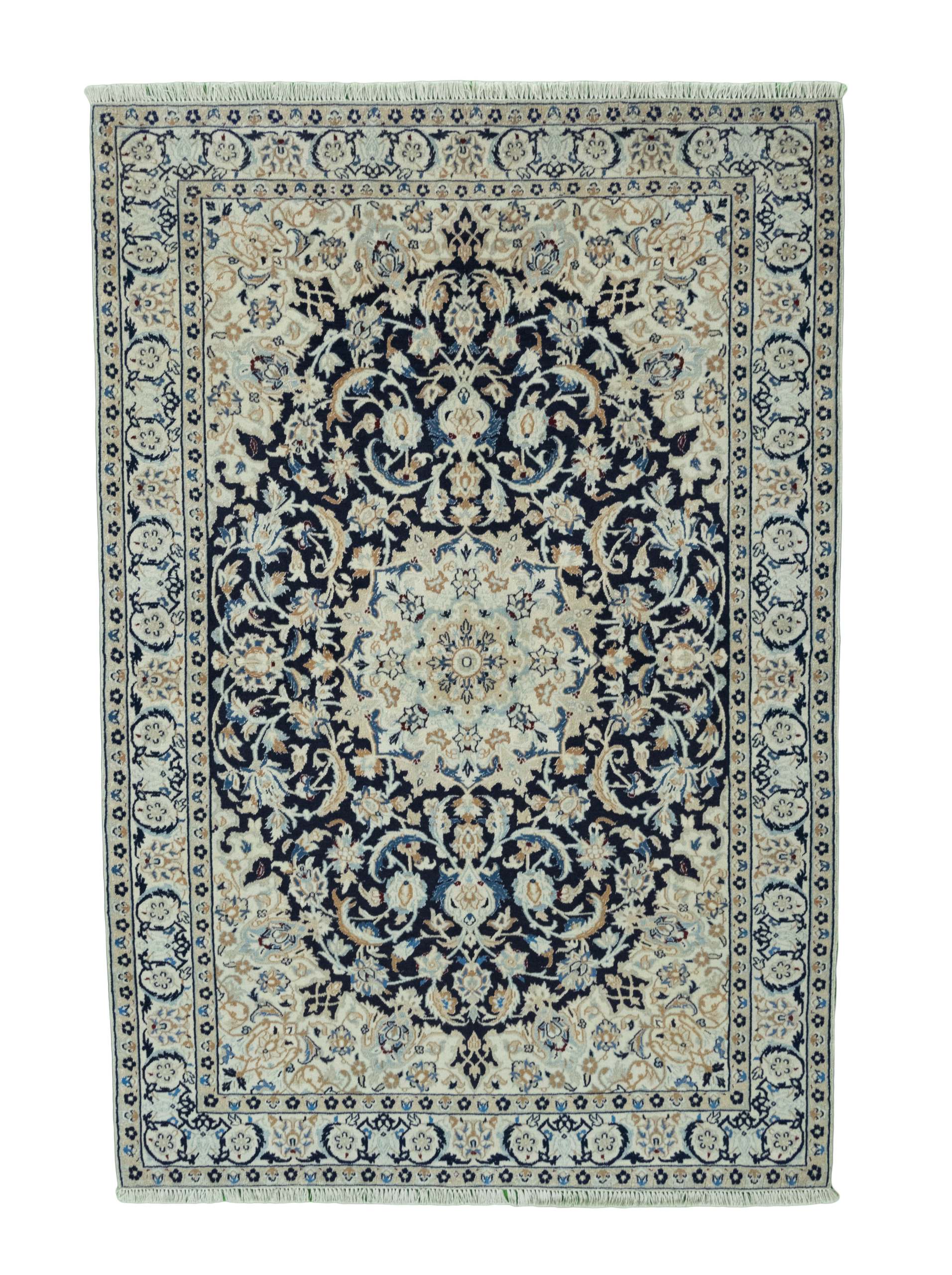 Nain Dywan 190 x 130 Biały (Iran) Ręcznie Tkany