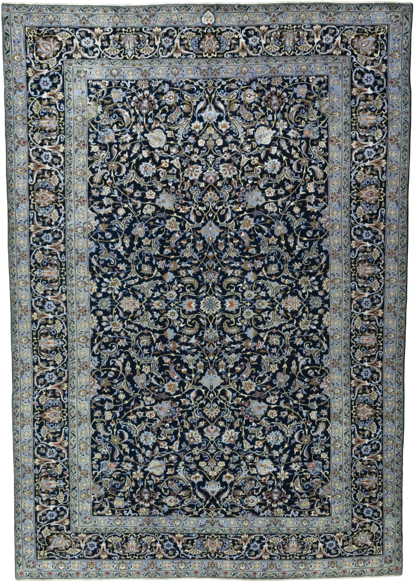 Kashan Perski dywan 380 x 270 Biały (Iran) Ręcznie Tkany