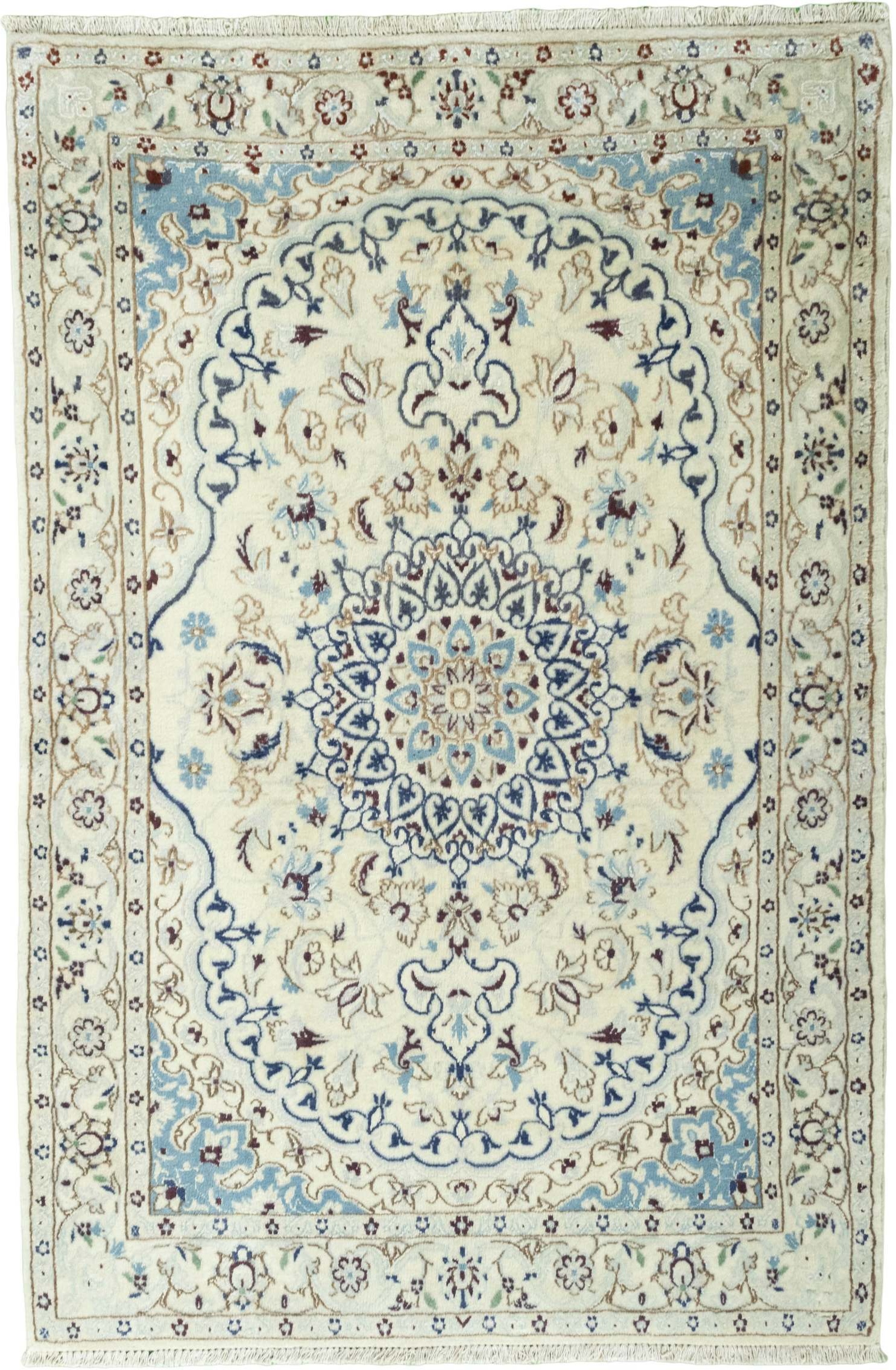 Nain Perski dywan 100 x 150 Biały (Iran) Ręcznie Tkany