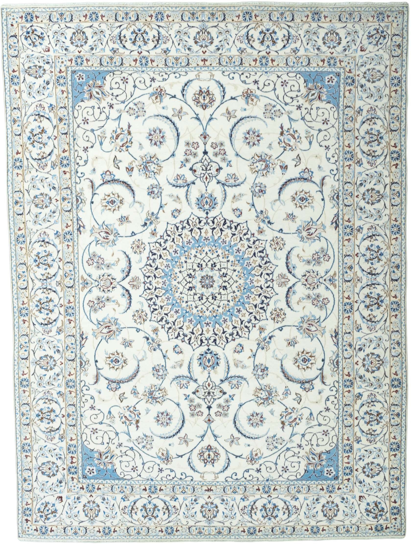 Nain Persisk matta 260 x 350 Vit (Iran) Handknuten