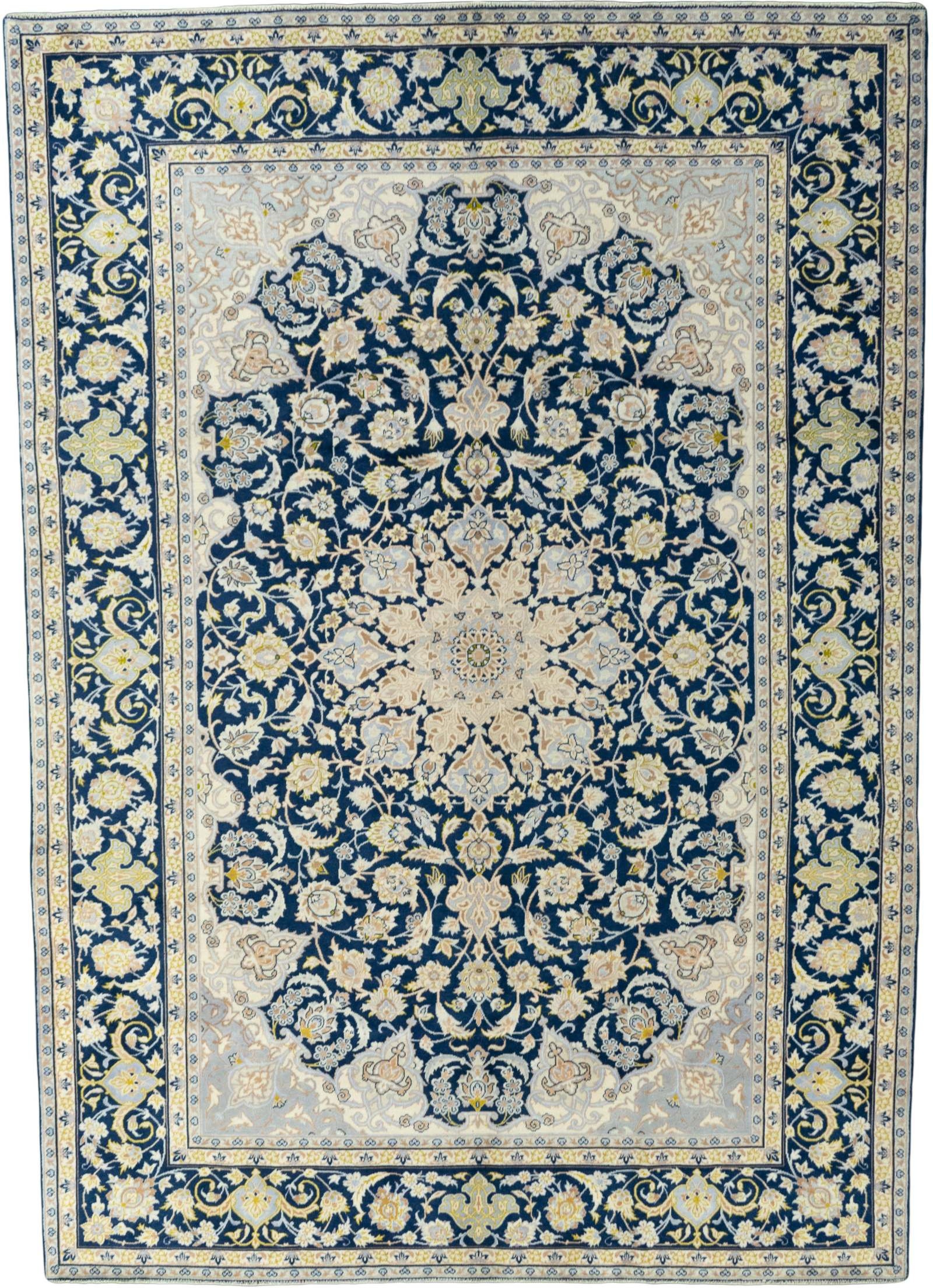 Kashan Perzisch tapijt 320 x 230 Wit (Iran) Noué À La Main