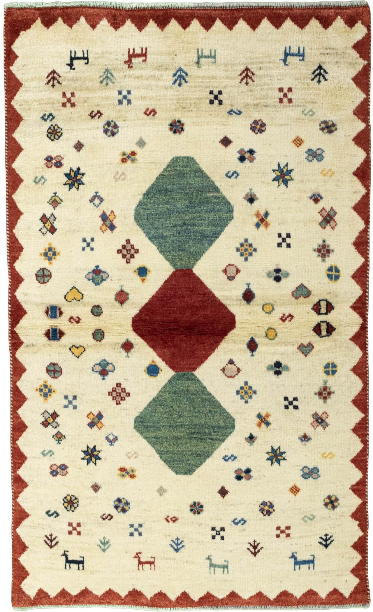 Gabbeh Tappeto 170x100 Grigio (Iran) Annodato A Mano