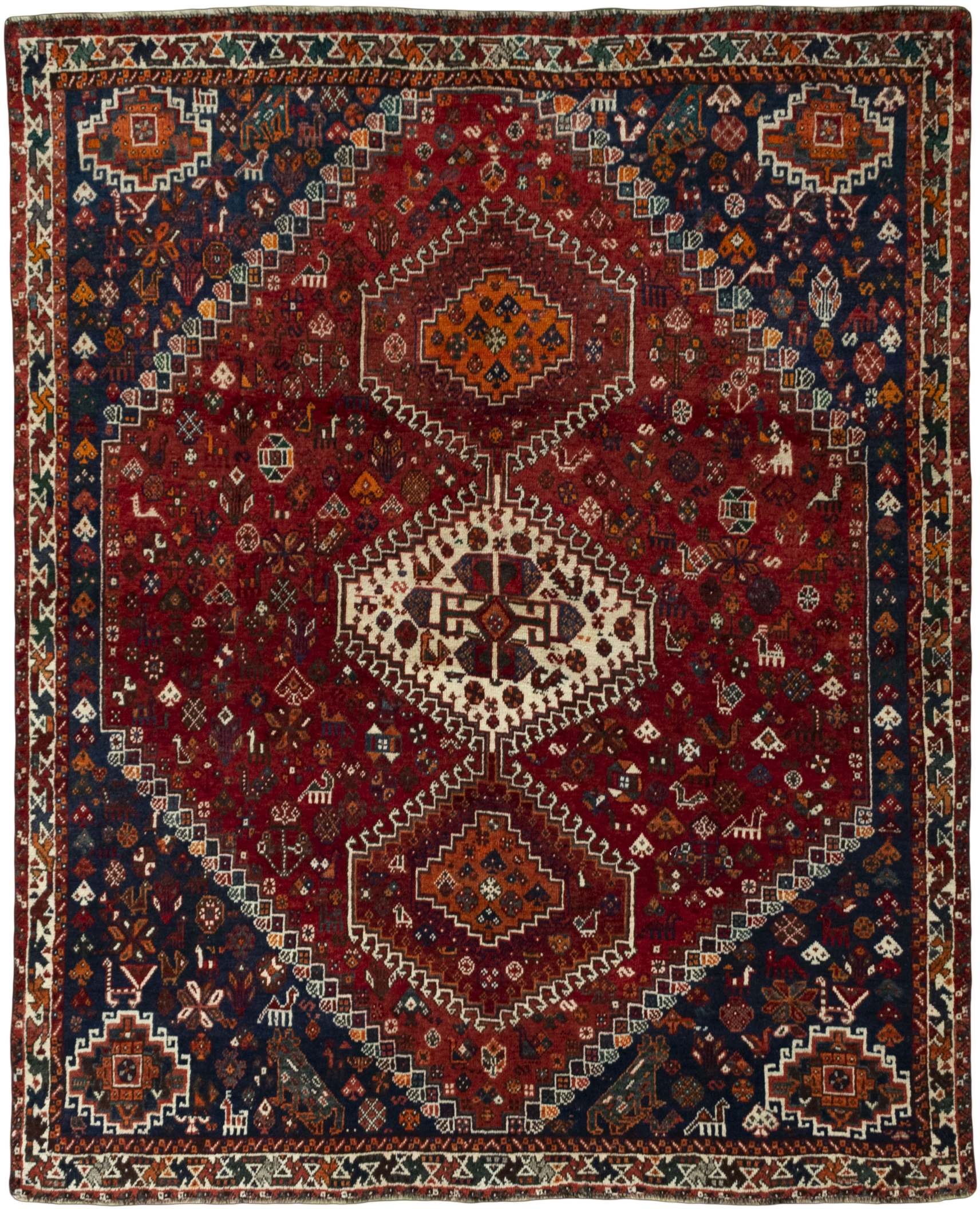 Shiraz Persian rug 180x220 Gray (Iran) Hand Knotted