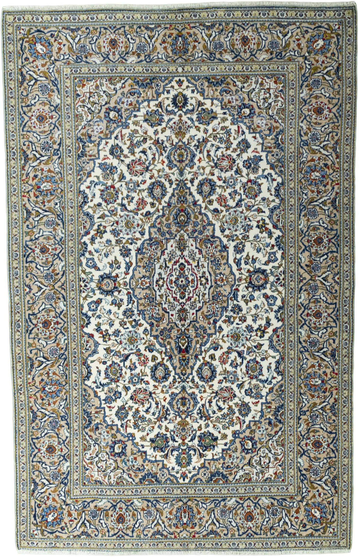 Kashan Tappeto persiano 200 x 300 Bianco (Iran) Annodato A Mano
