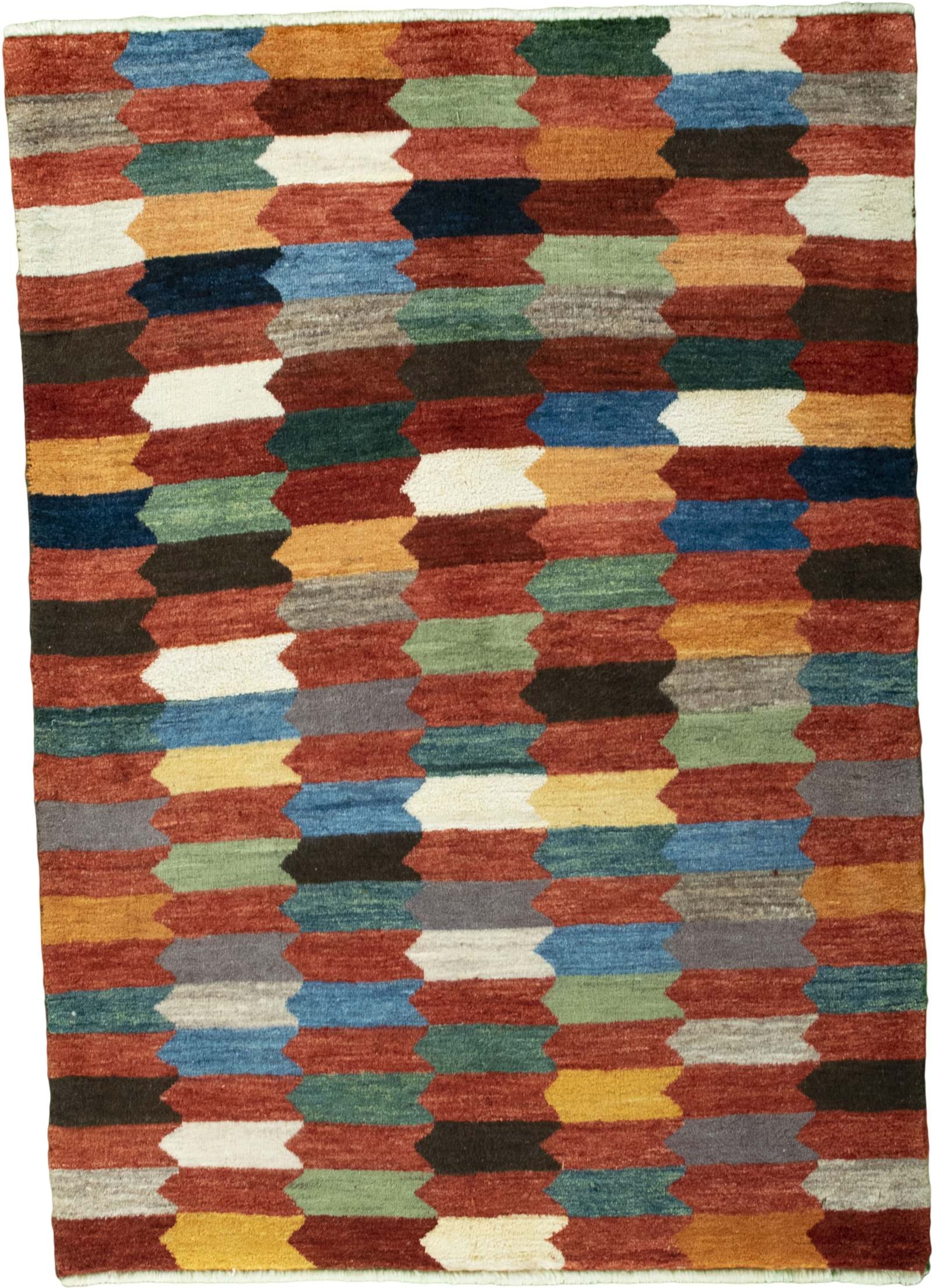 Gabbeh Teppe 110x150 Grå (Iran) Håndknyttet