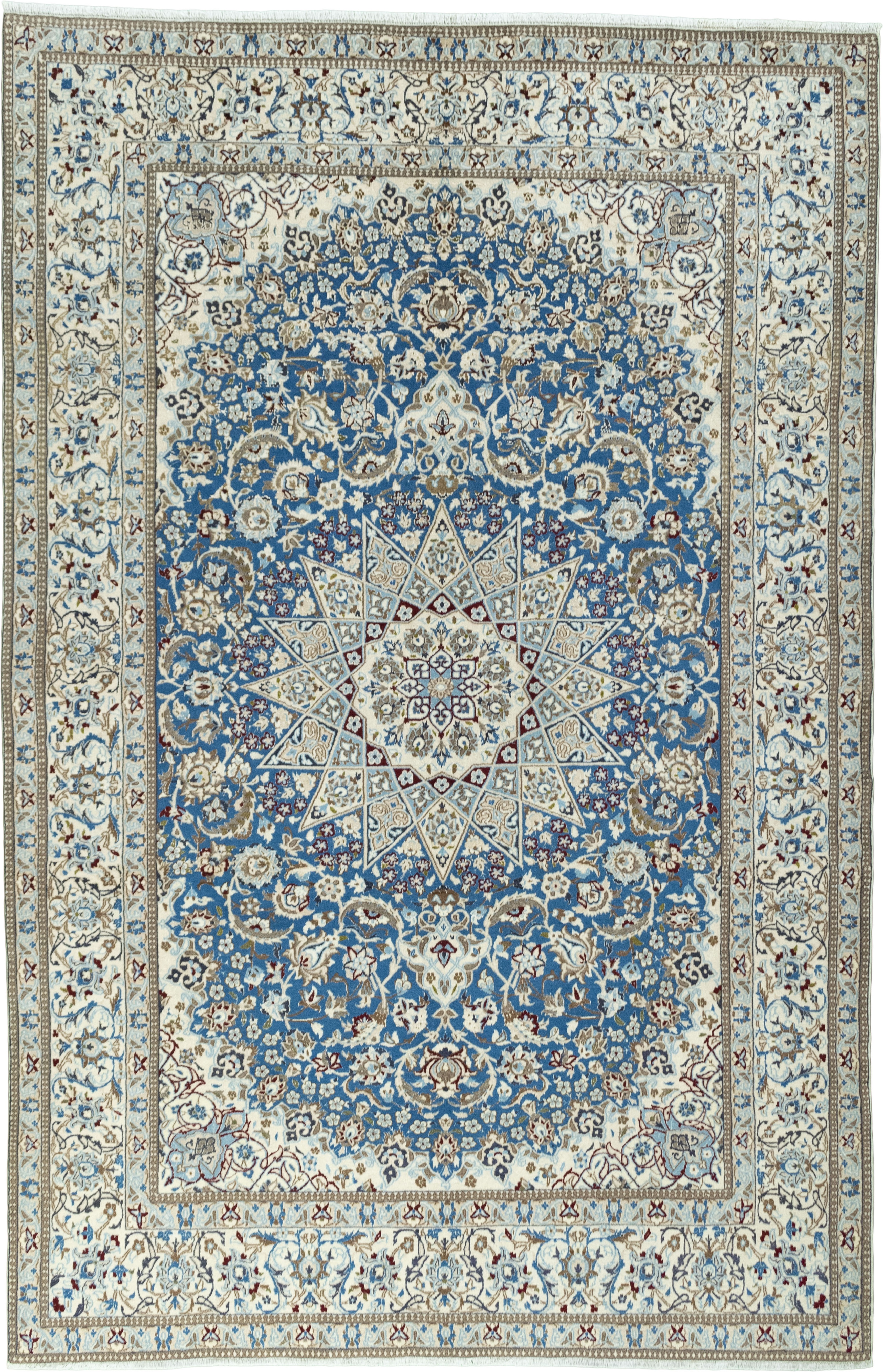 Nain Perski dywan 210 x 310 Biały (Iran) Ręcznie Tkany