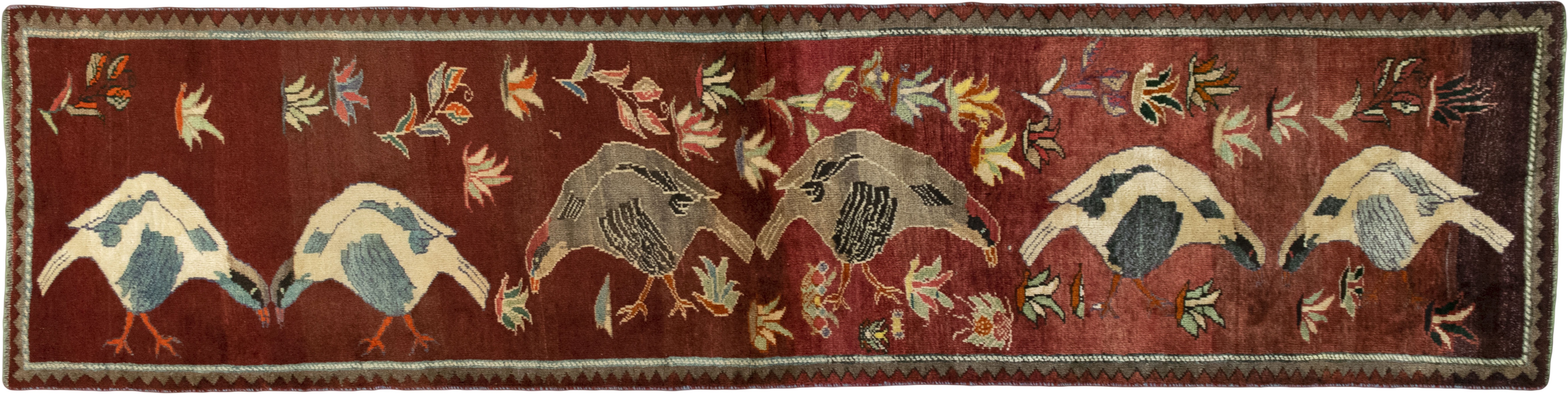 Gabbeh Perserteppich 320x80 Grau (Iran) Handgeknüpft