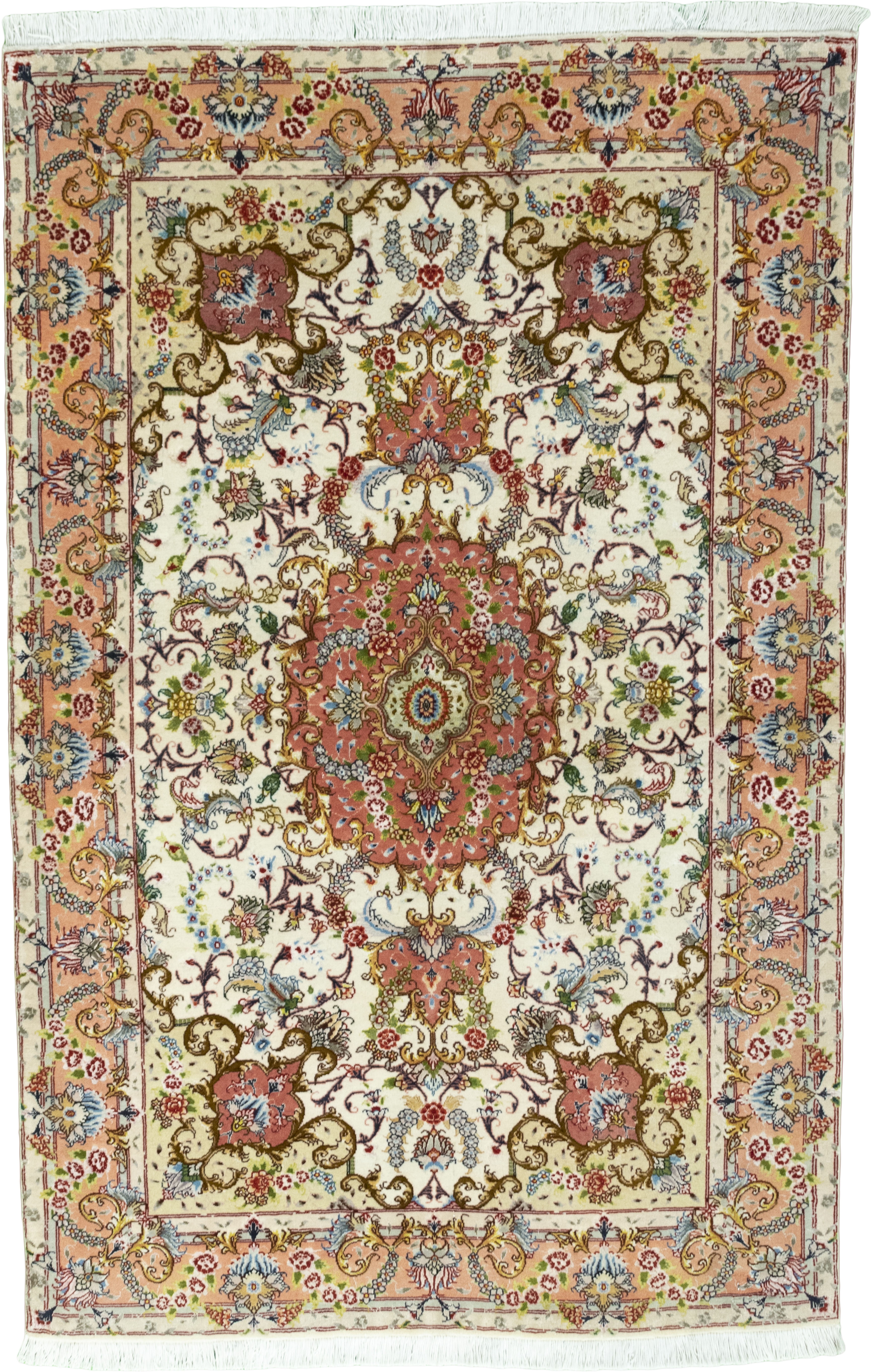 Tabriz Dywan 100 x 160 Biały (Iran) Ręcznie Tkany
