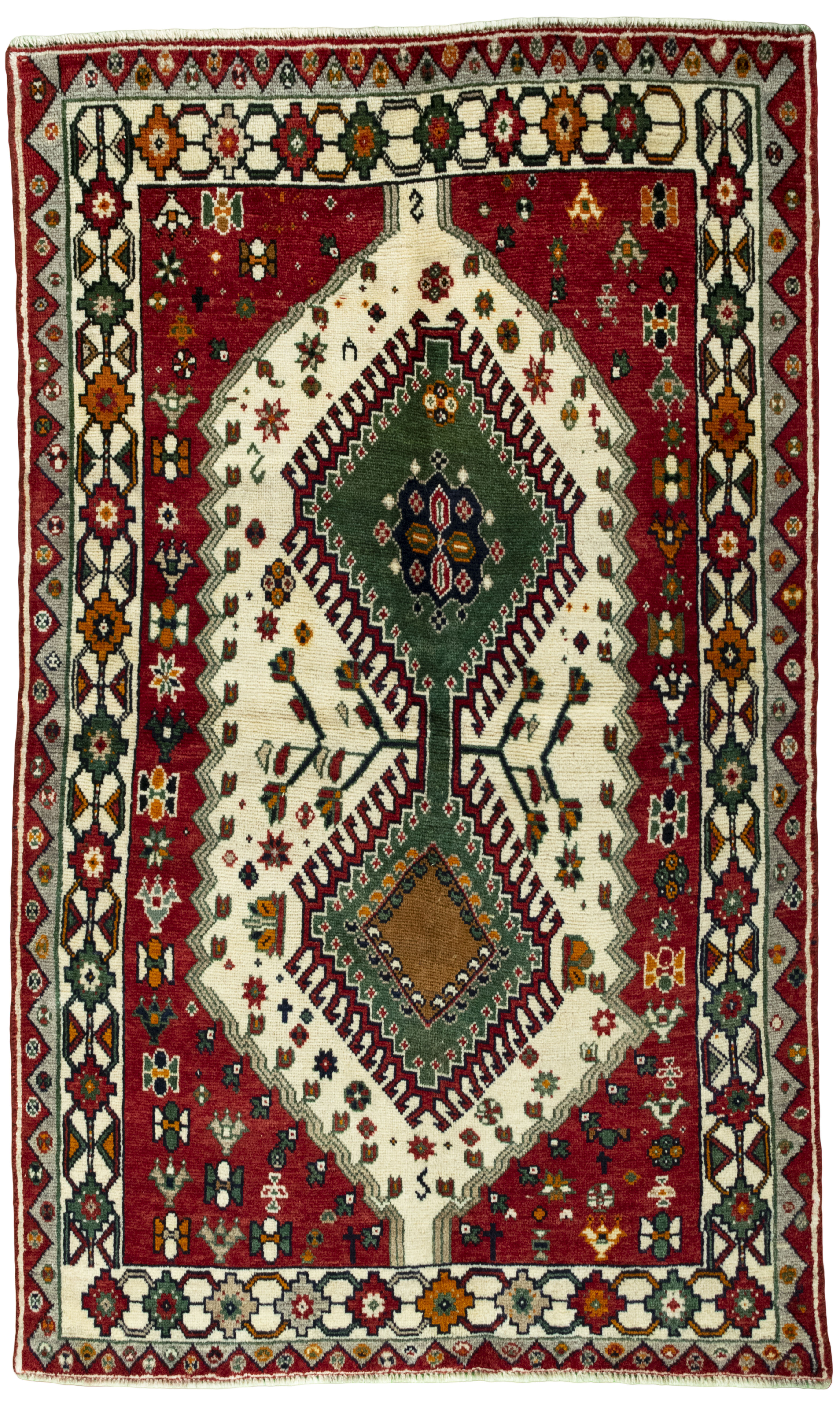 Gabbeh Matta 120 x 210 Vit (Iran) Handknuten