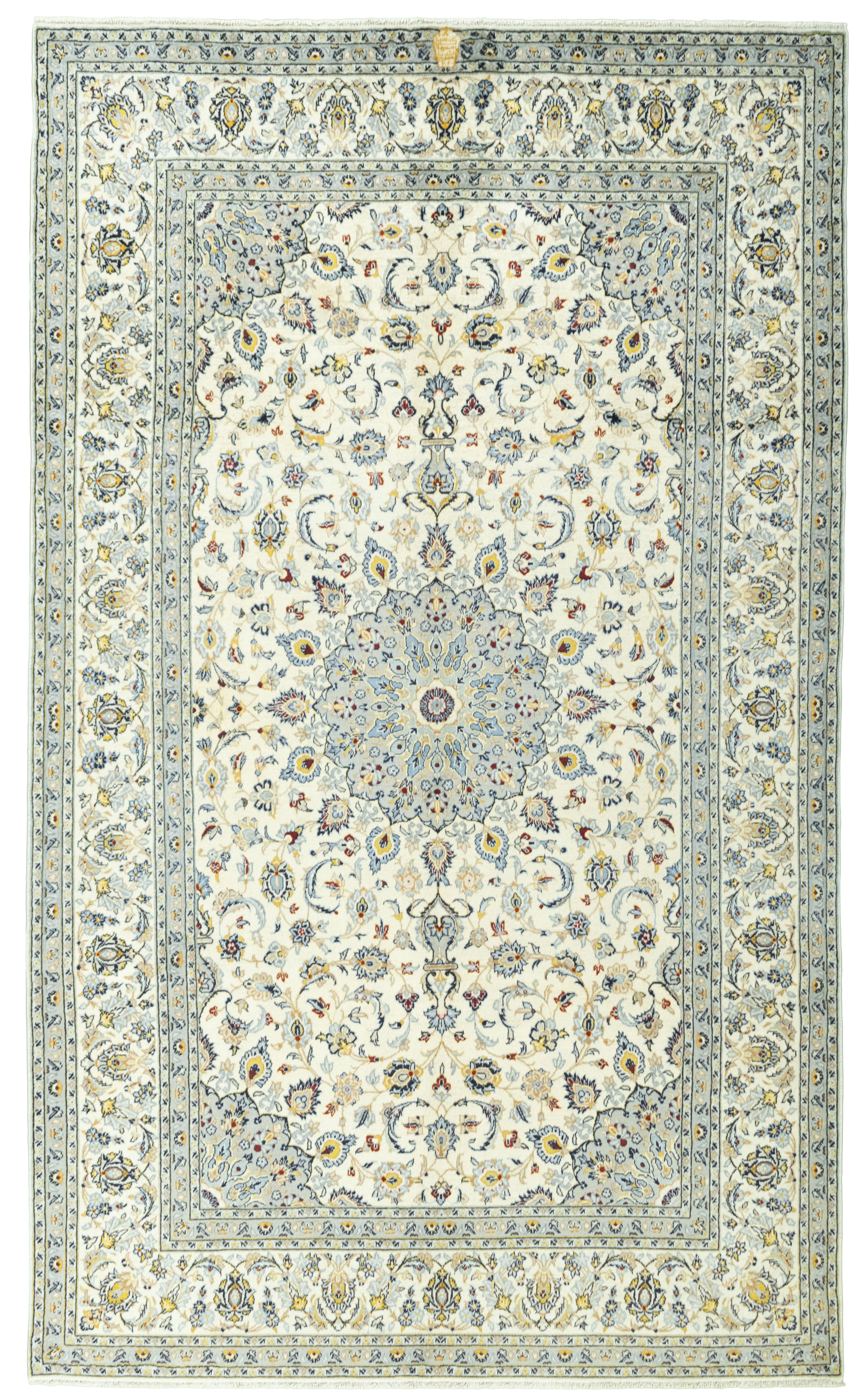 Kashan Dywan 330 x 200 Biały (Iran) Ręcznie Tkany